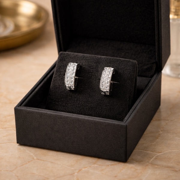 Wide Mini Hoops - Rhinestone 