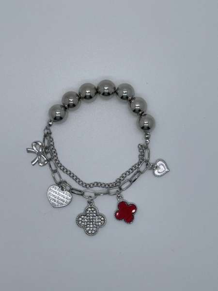 Silver Lucky Charm - Red