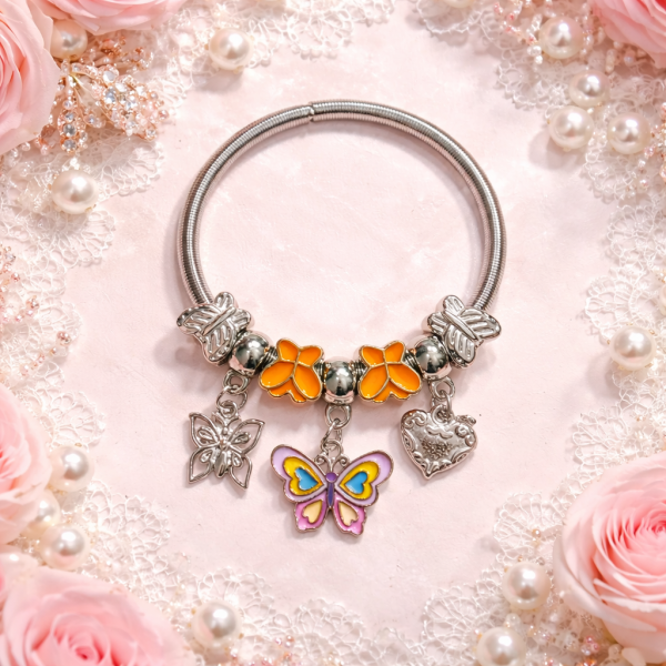 Flutter Fly - Orange Silver