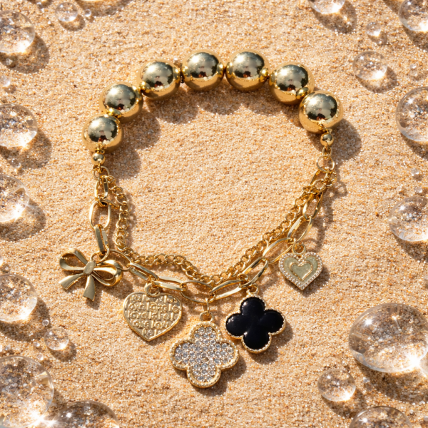 Gold Lucky Charm - Black