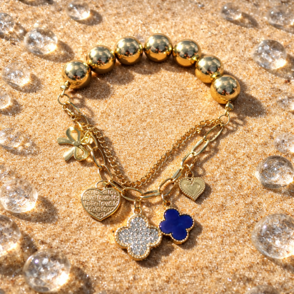 Gold Lucky Charm - Blue